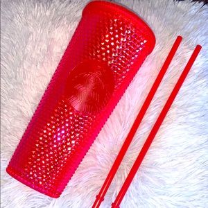 Starbucks Red Textured Tumbler with Straws